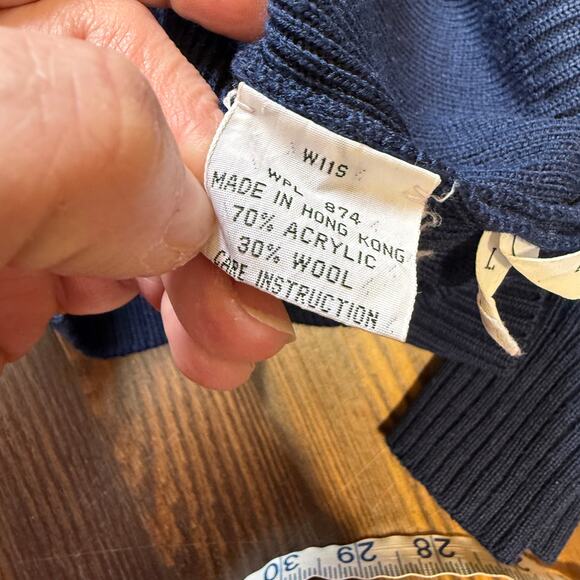 VTG Mountain Goat by White Stag Wool Blend Sweater With Rainbow Accents Size L - Picture 7 of 11